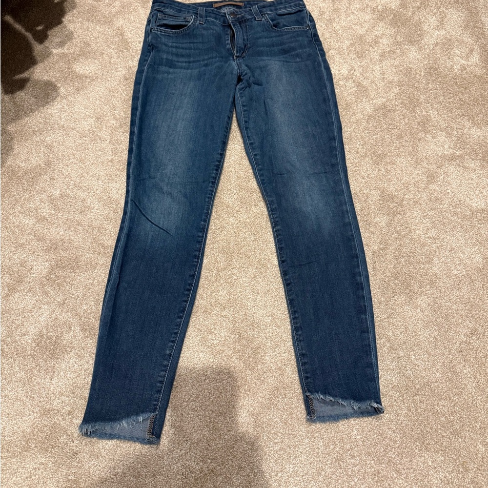 Joe's Jeans Blue Skinny Jeans with Distressed Hem
